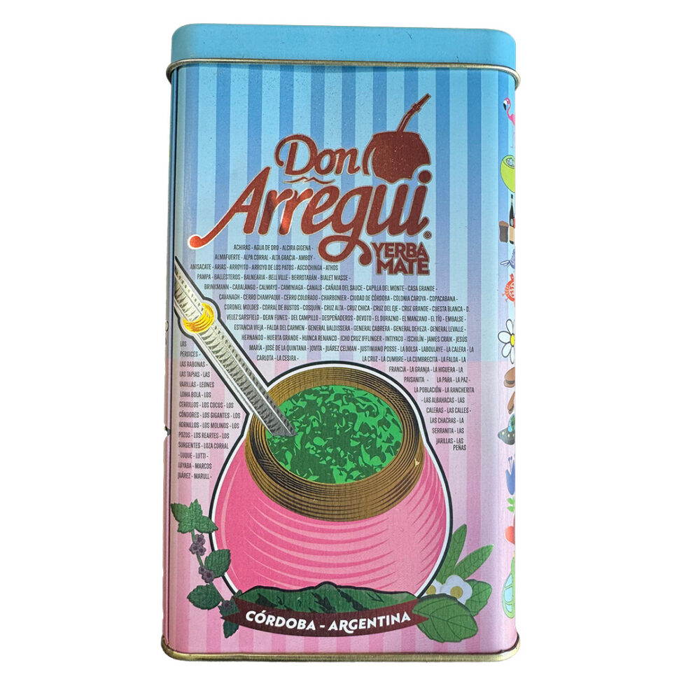 Lata edición limitada Córdoba -Yerbera rectangular con pico vertedor