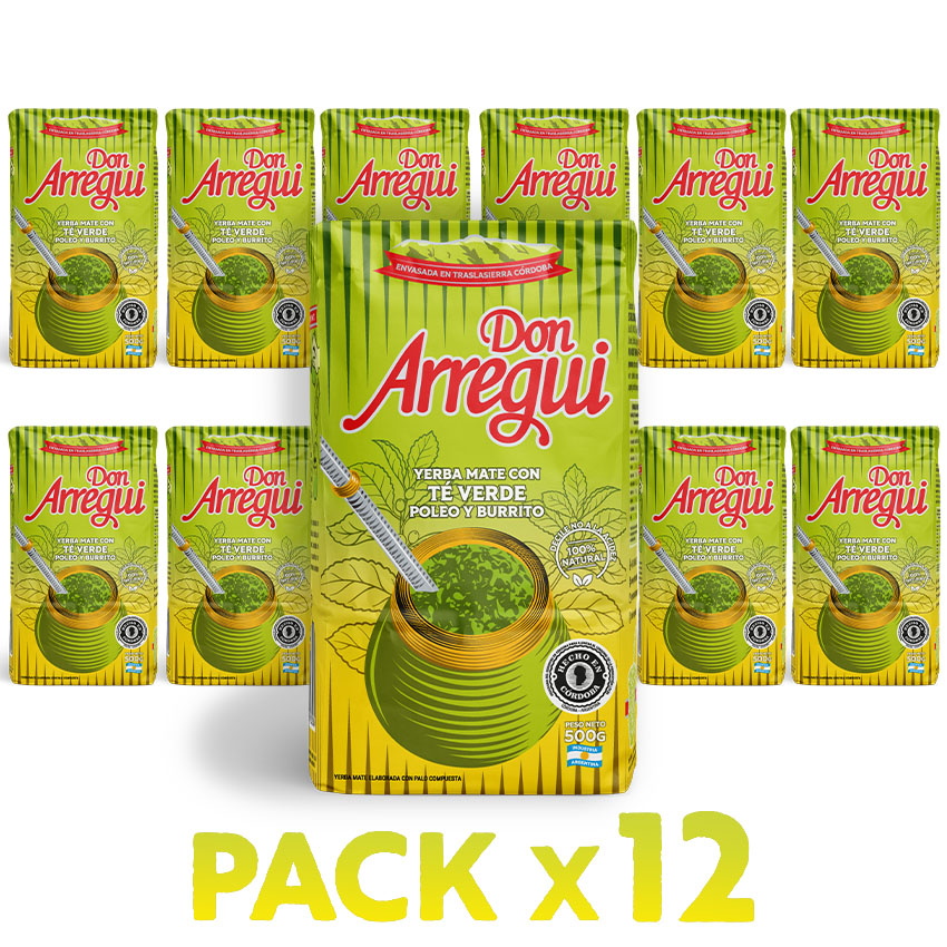 Yerba mate con Té verde y Burrito pack x 12 (6kg)