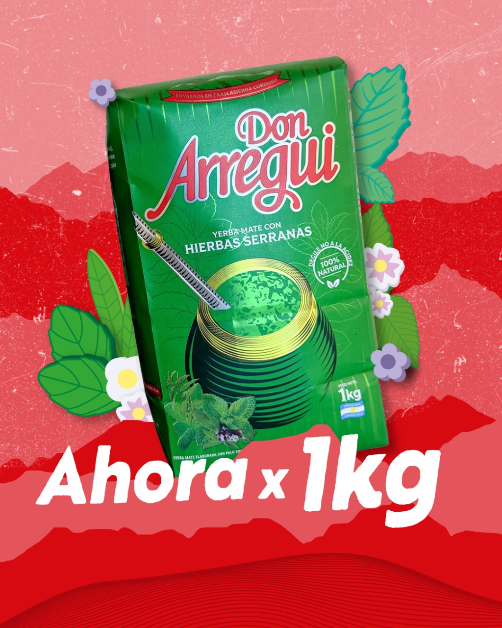 Yerba con hierbas serranas x1kg